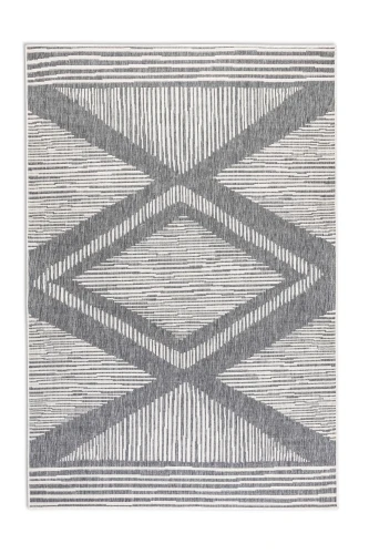 Dywan zewnętrzny dwustronny Gemini szaro-kremowy 200 cm x 290 cm   - Nowoczesne fasony do salonu i pokoju