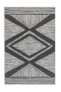 Dywan zewnętrzny dwustronny Gemini czarno-kremowy 80 cm x 150 cm 