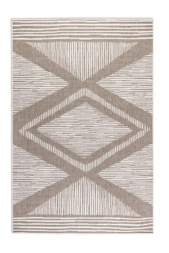 Dywan zewnętrzny dwustronny Gemini brązowo-kremowy 160 cm x 230 cm  - Nowoczesne fasony do salonu i pokoju