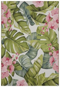 Dywan zewnętrzny Flair Liście zielono-różowe 160 cm x 235 cm 