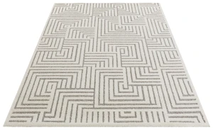 Dywan nowoczesny New York Geometria 3D kremowo-szary 160 cm x 230 cm 