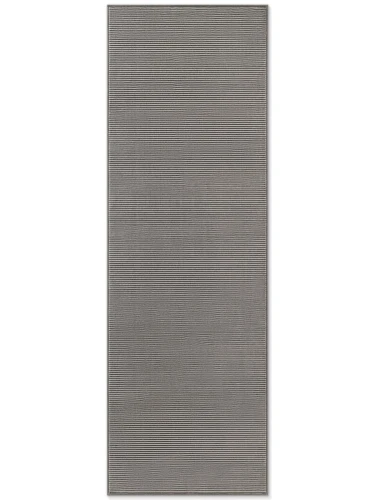 Dywan nowoczesny Perles paseczki antracytowo-kremowe 80 cm x 240 cm  - Nowoczesne fasony do salonu i pokoju