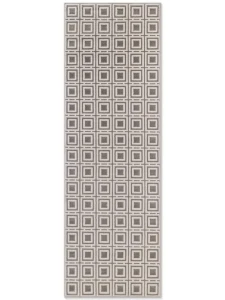 Dywan nowoczesny Perles romby szaro-kremowe 80 cm x 240 cm 
