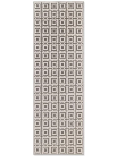 Dywan nowoczesny Perles romby szaro-kremowe 80 cm x 240 cm  - Nowoczesne fasony do salonu i pokoju