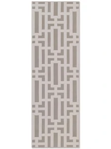 Dywan nowoczesny Perles Geometria szaro-kremowa 80 cm x 240 cm 