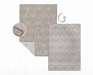 Dywan zewnętrzny dwustronny Pangli brązowo-kremowy 240 cm x 340 cm 