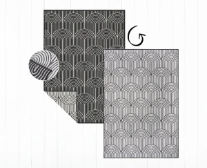 Dywan zewnętrzny dwustronny Pangli czarno-kremowy 240 cm x 340 cm 