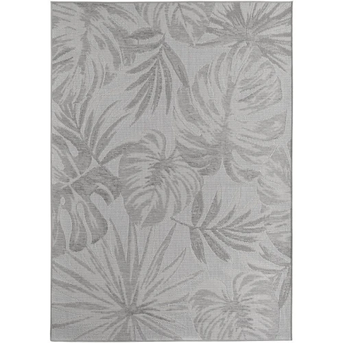 Dywan zewnętrzny Desert Listki szary 160 cm x 230 cm  - Nowoczesne fasony do salonu i pokoju