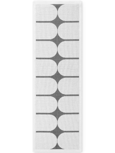 Dywan zewnętrzny dwustronny Duet kremowo-czarny 80 cm x 250 cm - Nowoczesne fasony do salonu i pokoju