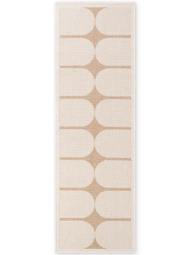 Dywan zewnętrzny dwustronny Duet kremowo-beżowy 80 cm x 250 cm - Nowoczesne fasony do salonu i pokoju