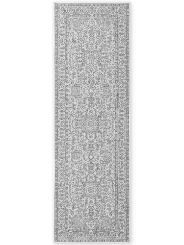 Dywan zewnętrzny dwustronny Duet szaro-kremowy 80 cm x 250 cm  - Nowoczesne fasony do salonu i pokoju