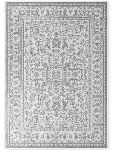 Dywan zewnętrzny dwustronny Duet szaro-kremowy 120 cm x 170 cm  - Nowoczesne fasony do salonu i pokoju
