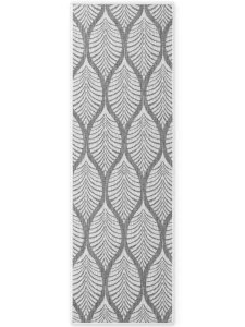 Dywan zewnętrzny dwustronny Duet Liście szaro-kremowy 80 cm x 250 cm 