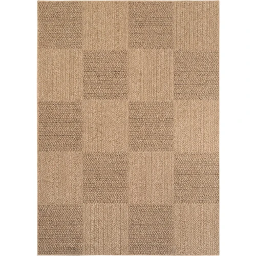 Dywan zewnętrzny Timber Kwadraty beżowy 80 cm x 250 cm - Nowoczesne fasony do salonu i pokoju
