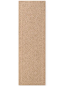Dywan zewnętrzny dwustronny Duet Ornament beżowo-kremowy 80 cm x 250 cm