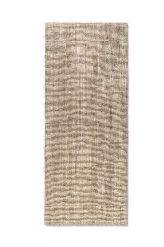 Dywan naturalny jutowy ręcznie tkany Boucle kremowy 80 cm x 150 cm - Nowoczesne fasony do salonu i pokoju