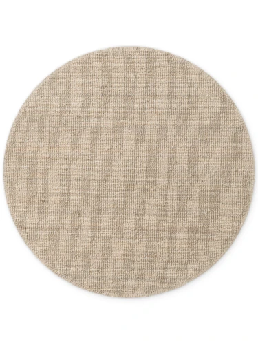 Dywan naturalny jutowy ręcznie tkany Boucle kremowy 160 cm x 160 cm koło - Nowoczesne fasony do salonu i pokoju