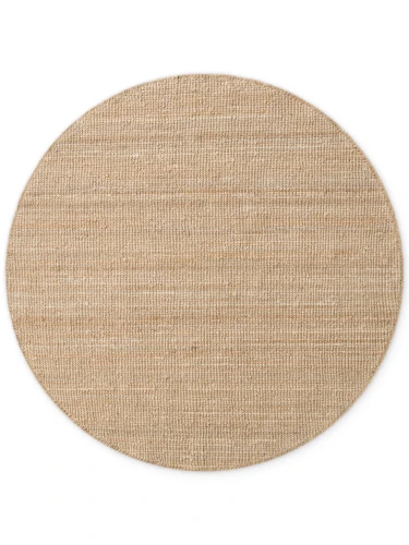 Dywan naturalny jutowy ręcznie tkany Boucle naturalnie złoty 200 cm x 200 cm koło  - Nowoczesne fasony do salonu i pokoju