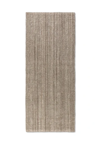 Dywan naturalny jutowy ręcznie tkany Boucle brązowo-szary 80 cm x 200 cm  - Nowoczesne fasony do salonu i pokoju