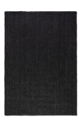 Dywan naturalny jutowy ręcznie tkany Boucle czarny 60 cm x 90 cm - Nowoczesne fasony do salonu i pokoju