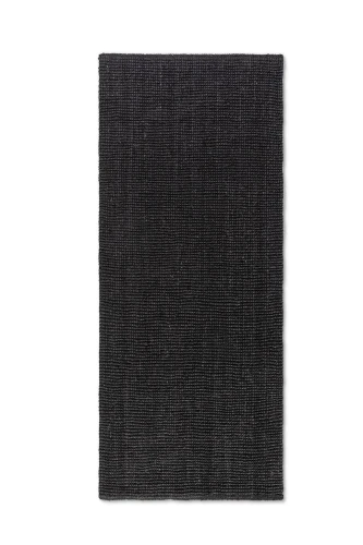 Dywan naturalny jutowy ręcznie tkany Boucle czarny 80 cm x 150 cm - Nowoczesne fasony do salonu i pokoju