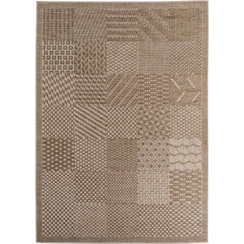Dywan zewnętrzny Ibiza Patchwork beżowy 120 cm x 170 cm - Nowoczesne fasony do salonu i pokoju