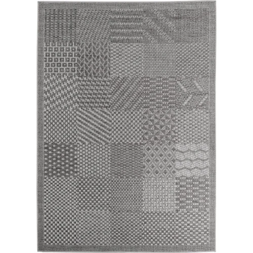 Dywan zewnętrzny Ibiza Patchwork szary 280 cm x 370 cm   - Nowoczesne fasony do salonu i pokoju
