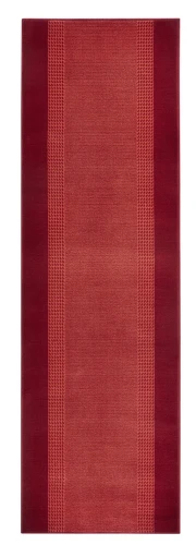 Dywan nowoczesny Basic czerwony chodnik 80 cm x 300 cm   - Nowoczesne fasony do salonu i pokoju