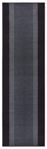 Dywan nowoczesny Basic czarno-szary chodnik 80 cm x 500 cm 