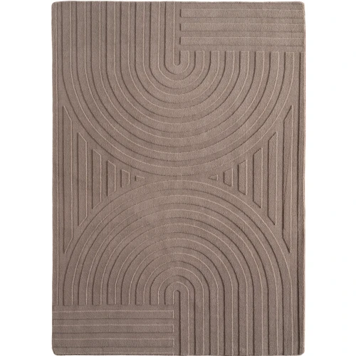 Dywan nowoczesny Pompei 3D szaro-beżowy 80 cm x 250 cm  - Nowoczesne fasony do salonu i pokoju