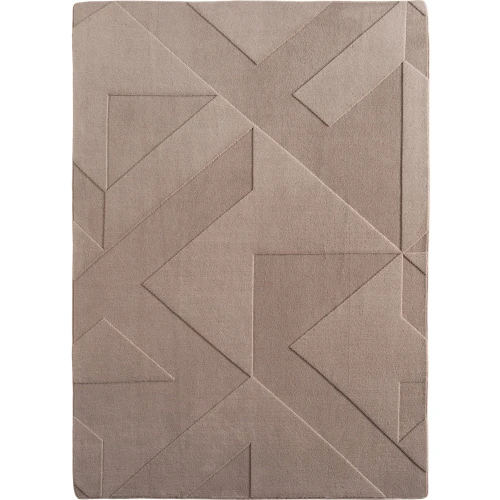 Dywan nowoczesny Pompei 3D Geometryczny szaro-beżowy 120 cm x 170 cm - Nowoczesne fasony do salonu i pokoju