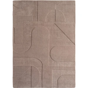 Dywan nowoczesny Pompei 3D  Geometria II szaro-beżowy 80 cm x 250 cm
