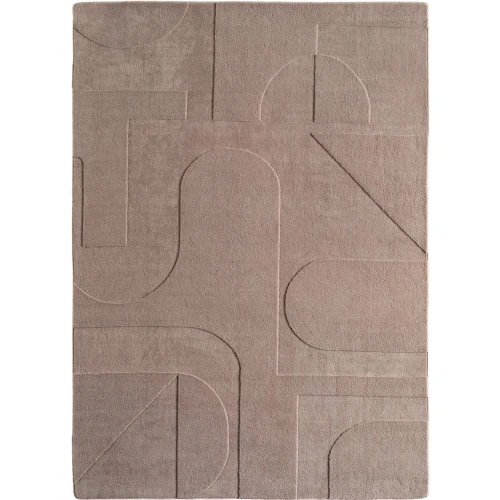 Dywan nowoczesny Pompei 3D  Geometria II szaro-beżowy 200 cm x 290 cm - Nowoczesne fasony do salonu i pokoju