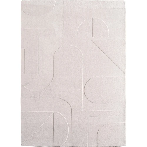 Dywan nowoczesny Pompei 3D Geometryczny II kremowy 80 cm x 150 cm  - Nowoczesne fasony do salonu i pokoju