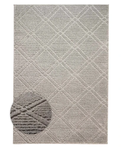 Dywan nowoczesny 3D Arc Romby szary 80 cm x 150 cm - Nowoczesne fasony do salonu i pokoju