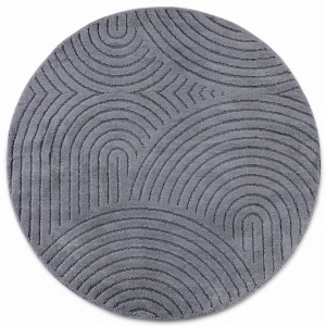 Dywan nowoczesny New York  3D antracytowy 200 cm x 200 cm  koło 