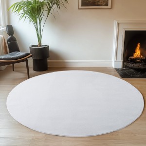 Dywan pluszowy Joy biały 120 cm x 120 cm koło 