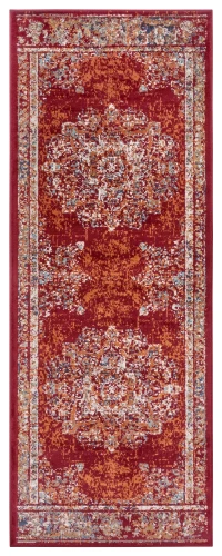 Dywan klasyczny Luxor Rozeta czerwony 80 cm x 240 cm  - Nowoczesne fasony do salonu i pokoju