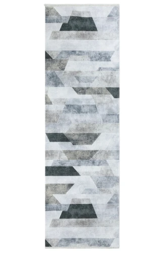 Dywan nowoczesny Dean szary 80 cm x 215 cm  - Nowoczesne fasony do salonu i pokoju
