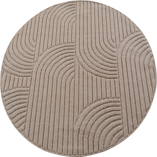 Dywan nowoczesny Helix Geometria beżowy 80 cm x 80 cm koło - Nowoczesne fasony do salonu i pokoju