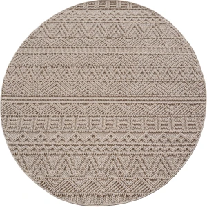 Dywan nowoczesny Helix 3D boho beżowy 80 cm x 80 cm koło