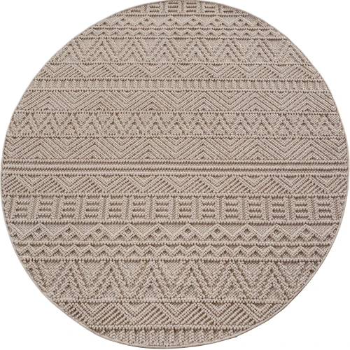 Dywan nowoczesny Helix 3D boho beżowy 80 cm x 80 cm koło - Nowoczesne fasony do salonu i pokoju