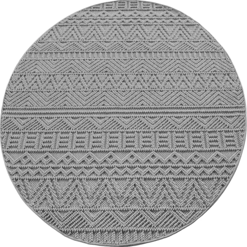 Dywan nowoczesny 3D Helix boho szary 200 cm x 200 cm koło   - Nowoczesne fasony do salonu i pokoju