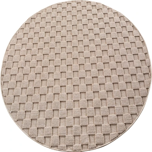 Dywan nowoczesny 3D Helix beżowy 80 cm x 80 cm koło - Nowoczesne fasony do salonu i pokoju