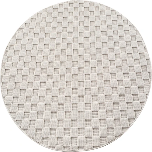 Dywan nowoczesny 3D Helix kremowy 120 cm x 120 cm koło - Nowoczesne fasony do salonu i pokoju