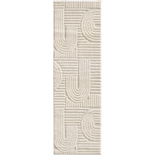 Dywan nowoczesny 3D Art kremowy 80 cm x 250 cm - Nowoczesne fasony do salonu i pokoju