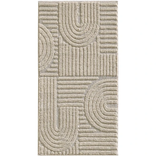 Dywan nowoczesny Art 3D bezowy 80 cm x 150 cm - Nowoczesne fasony do salonu i pokoju