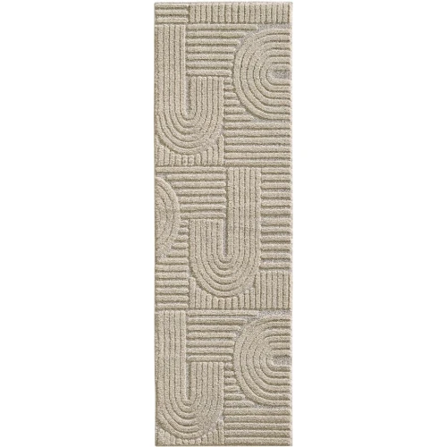 Dywan nowoczesny 3D Art beżowy 80 cm x 250 cm - Nowoczesne fasony do salonu i pokoju