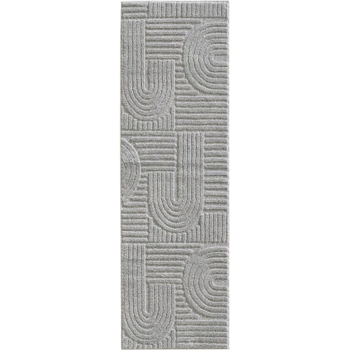 Dywan nowoczesny Art 3D szary 80 cm x 250 cm  - Nowoczesne fasony do salonu i pokoju