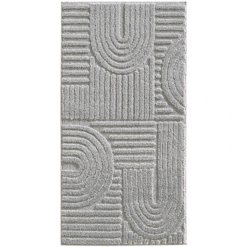 Dywan nowoczesny Art 3D szary 80 cm x 150 cm  - Nowoczesne fasony do salonu i pokoju